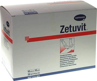 ZETUVIT Saugkompressen unsteril 10x10 cm