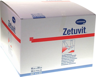 ZETUVIT Saugkompressen unsteril 10x20 cm